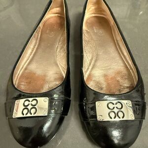 Coach London Crinkle Black Patent flats. Women’s size 7M.